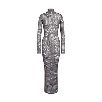 Dondup Slim Openwork Knit Dress - female - Dondup - Knitted Dresses - Gray - S - Dresses