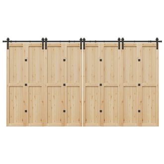 Berkfield Home Sliding Door Hardware Kit 400 cm Steel Black