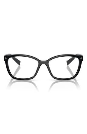 Prada 53mm Rectangular Optical Glasses in Black at Nordstrom