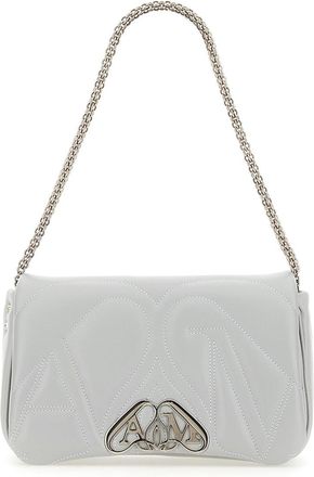 Alexander McQueen Womens Shoulder Bag Seal Grey Leather