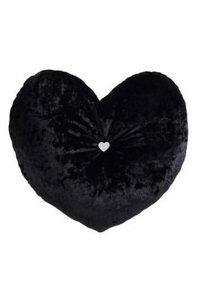 Betsey Johnson Velvet Heart Plush Throw Pillow in Black at Nordstrom Rack