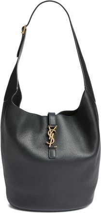Saint Laurent Le 5 &Agrave; 7 Leather Hobo Bag in Noir at Nordstrom
