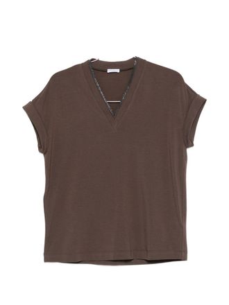 Brunello Cucinelli Brunello Cucinelli Cotton V Necked T Shirt
