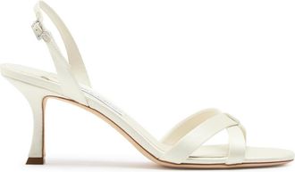Jimmy Choo London Elsy 70 Satin Sandals - White - 36.5 (IT36.5 / UK3.5)