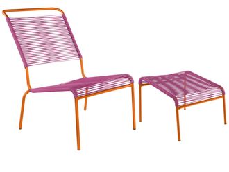 Schubiger M&ouml;bel Spaghetti-Lounger-Hochlehner + Hocker S&auml;ntis