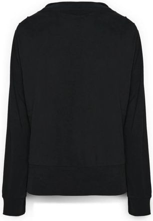 Elena Miro Modal blend T-shirt met boothals - Dames - Sweatshirts - Zwart - M - Polyester - Hoodies & sweatvesten