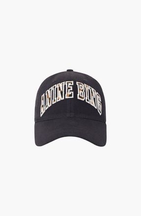 Anine Bing Jeremy Logo Baseball Cap in Washed Black at Nordstrom