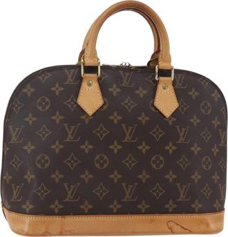 Louis Vuitton Alma Handbag Monogram Canvas Brown Canvas Handbag (Pre-Owned)