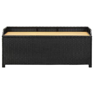 Berkfield Home Garden Storage Bench 120 cm Poly Rattan Black