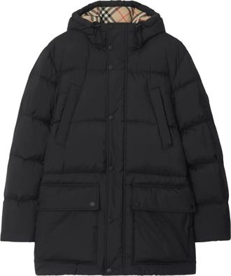 Burberry Donsjack met patch - Zwart