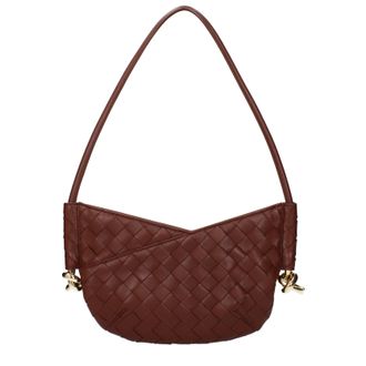 Bottega Veneta Damess Bruin/sapele leren Baby Soltice schoudertassen