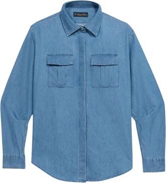 Brooks Brothers Boxy Katoenen Zak Overhemd - Dames - Spijkeroverhemden - Blauw - XS - Katoen - Overhemden