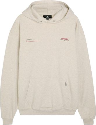 Represent Patron of The Club Logo Hooded Cotton Sweatshirt - Cream - Xxl