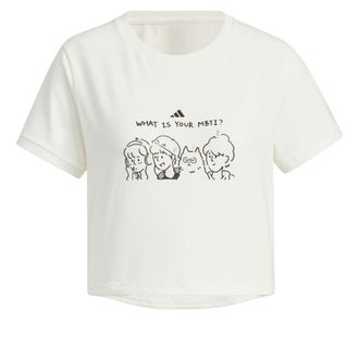 adidas (WMNS) adidas Graphic Crop T-Shirt Asia Sizing White Black JN6663