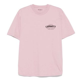 Carhartt Work in Progress Carhartt Wip, T-Shirts, male, Pink, Size: S Hortensia C Logo T-Shirt