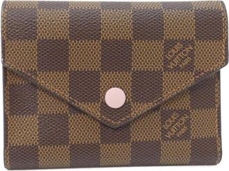 Louis Vuitton Damier Ebene Rose Ballerine Coated Canvas Wallet (Tri-Fold) (Pre-Owned)