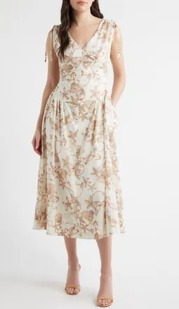 ZOE AND CLAIRE Nautical Print Dress in Cream at Nordstrom, Size X-Large