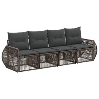 vidaXL Conjunto De Sof&aacute;s De Jard&iacute;n 4 Pcs Gris Y Gris Oscuro Vidaxl