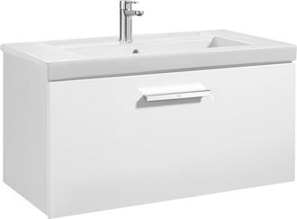 Roca Roca - Unik Mueble Con Un Caj&oacute;n + Lavabo Prisma Color: Blanco Brillo - Medidas: 800x460x450 Mm - Posici&oacute;n Del Lavabo: Central