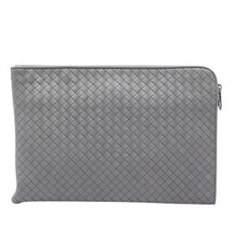 Bottega Veneta Pre-owned Clutches, female, Gray, Size: ONE SIZE Pre-owned Woven Leather Clutch