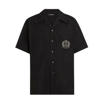 Dolce & Gabbana Hawaii Cotton Shirt - male - Dolce & Gabbana - Short Sleeve Shirts - Black - XL - Shirts