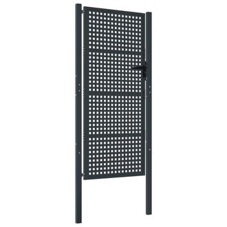 Berkfield Home Garden Gate Anthracite 105x250 cm Steel in Charcoal