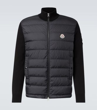 Moncler Cardigan Archivio con pannelli in piuma