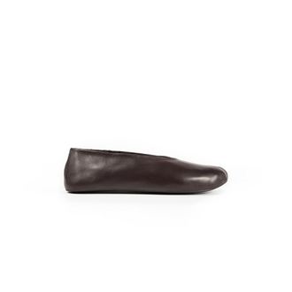 The Row Stella Slippers in Leather and Shearling