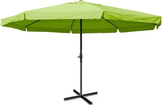 Hhg Parasol Meran Pro, Sombrilla De Hosteler&iacute;a Con Cenefa &Oslash; 5m Poli&eacute;ster/aluminio 28kg, Verde Sin Soporte