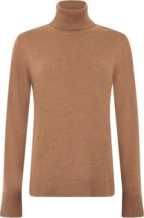 Max Mara Smmallegra Trui met hoge hals - Dames - Coltruien - Bruin - S - Wol - Truien & Vesten