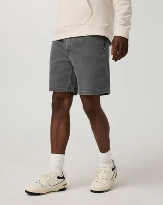 Vuori Clothing Benton Twill Elastic Waist Short 8 | Dark Pewter | Medium