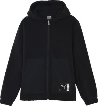 Puma lambs wool Zipper Hooded Jacket Black 586607-01