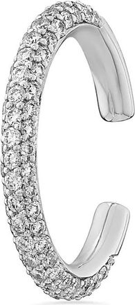 ROSEKEY Ear cuff Daisies in oro bianco 18 carati con diamanti - Grigio