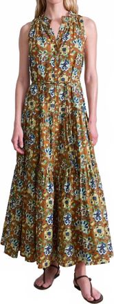 Apiece Apart Trinidad Tank Maxi Dress In Batik Floral Bronze