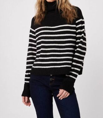 John & Jenn Eli Striped Sweater In Mime Stripe