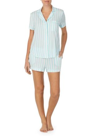 Kate Spade New York mrs. dot jersey short pajamas in Aqua Stripe at Nordstrom, Size X-Small
