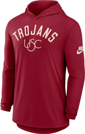 Nike USC Legacy Arch Nike Mens Dri-FIT College Long-Sleeve Hooded T-Shirt in Red | 01NB69WSCV-3HJ