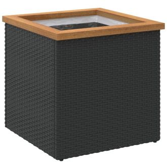 vidaXL Jardinera De Rat&aacute;n Sint&eacute;tico Negra 40x40x40 Cm Vidaxl