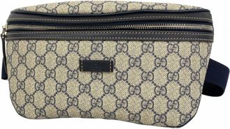 Gucci Beige Navy Pvc Sling Bag (Pre-Owned)