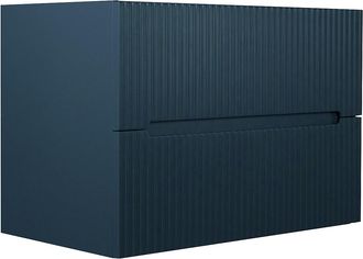 Vente-Unique Mueble de baño bajo lavabo flotante azul - 80 cm - PAVANI