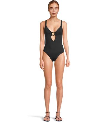 BECCA by Rebecca Virtue Womens Becca by Rebecca Virtue Marble Canyon Swimsuits Black One Piece GBO1402