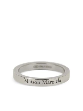 Maison Margiela Anello con logo inciso - Argento