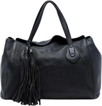 Gucci Pre-owned Tote Bags, female, Black, Size: ONE SIZE Pre-owned Lady Tassel Tote Bag