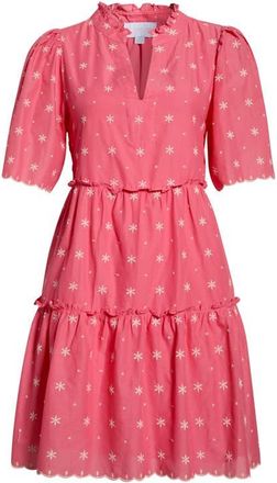 Sugarlips Gibson Dixie Tiered Cotton Dress in Coral at Nordstrom, Size X-Large