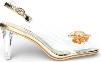 Laura Vita Mira 01 Clear Golden Slip-On Cinderella Heel Sandals