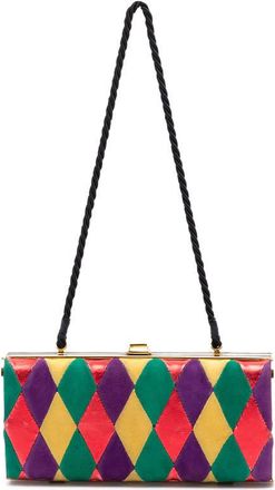 Miu Miu Pre-owned Miu Miu Multicolor Velvet Harlequin Minaudiere Clutch with Strap Ladies AB6SSM9YF9A0071K