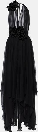 Dolce & Gabbana Floral-applique silk chiffon gown