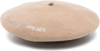 Emporio Armani Baskische muts - unisex - Hoeden - Beige - S/M - Wol - Accessoires