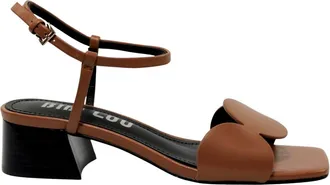 Bibi Lou Cuero - Dames - Sandalen met hakken - Bruin - 39 EU - Leer - Schoenen