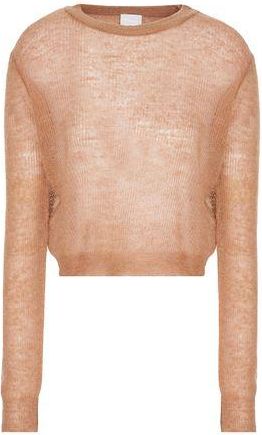 8 by YOOX MOHAIR BLEND CROPPED CREW-NECK SWEATER